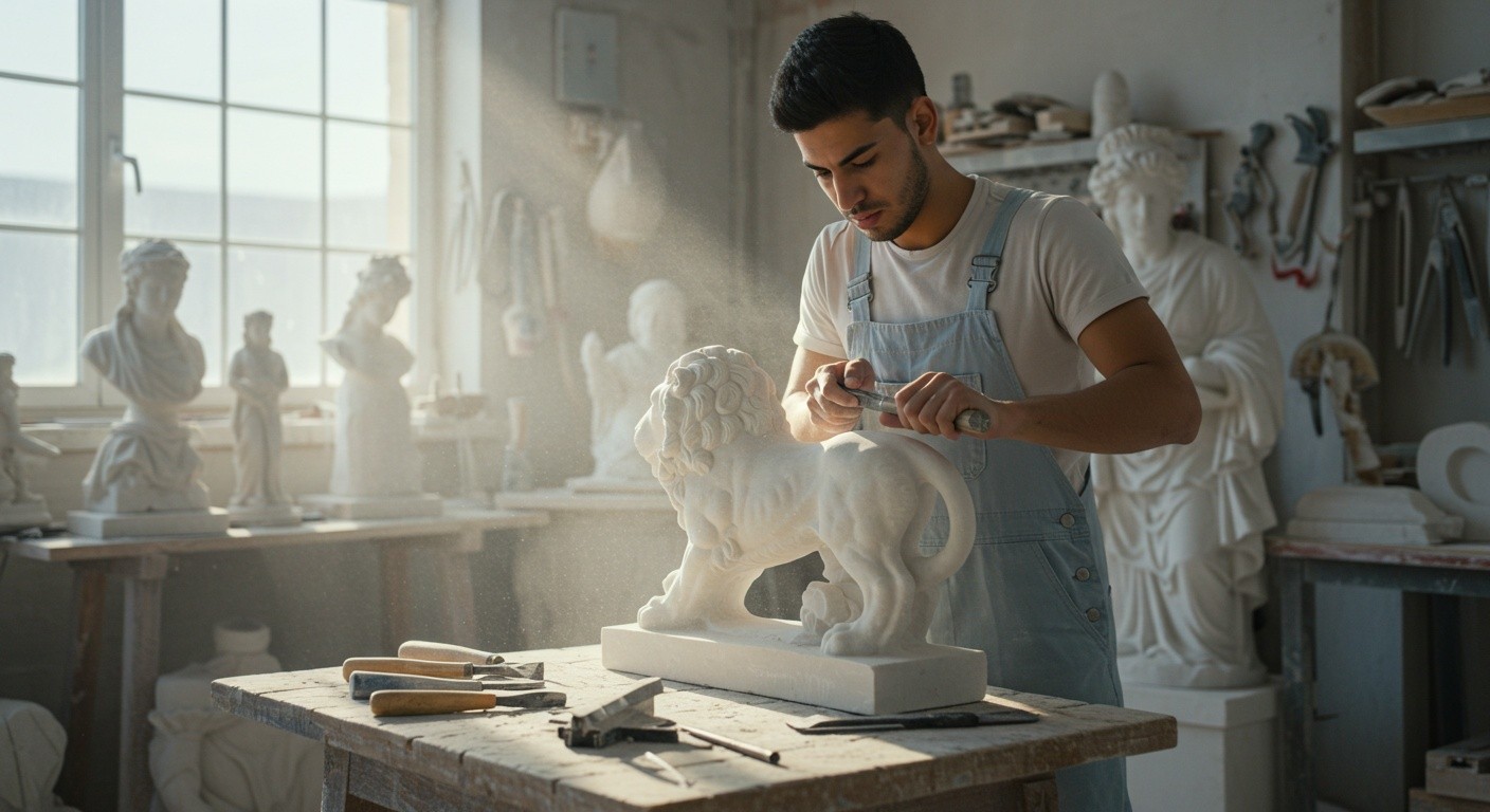 Изготовление садовых статуй из мрамора