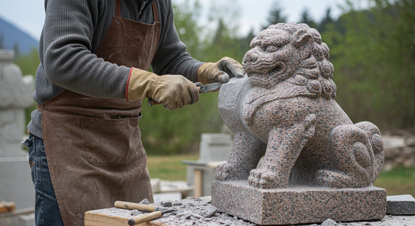 Изготовление уличных статуй из гранита