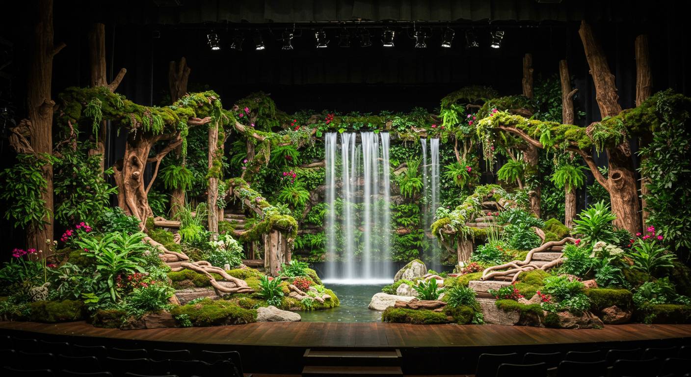 Элементы живой природы на сцене