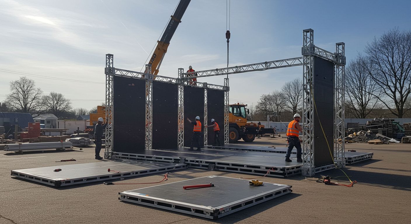 Создание мобильных сценических панелей Мобильные сценические панели на каркасе