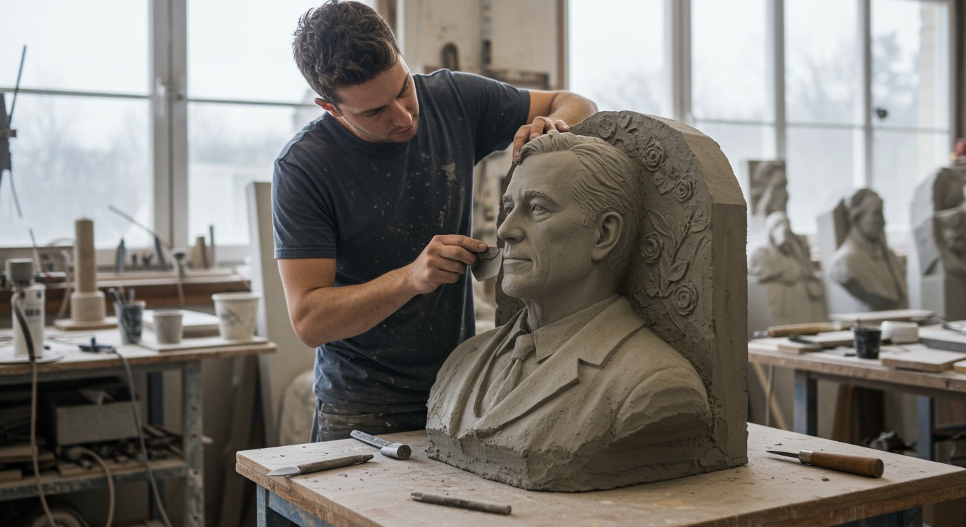Бетонная мемориальная статуя