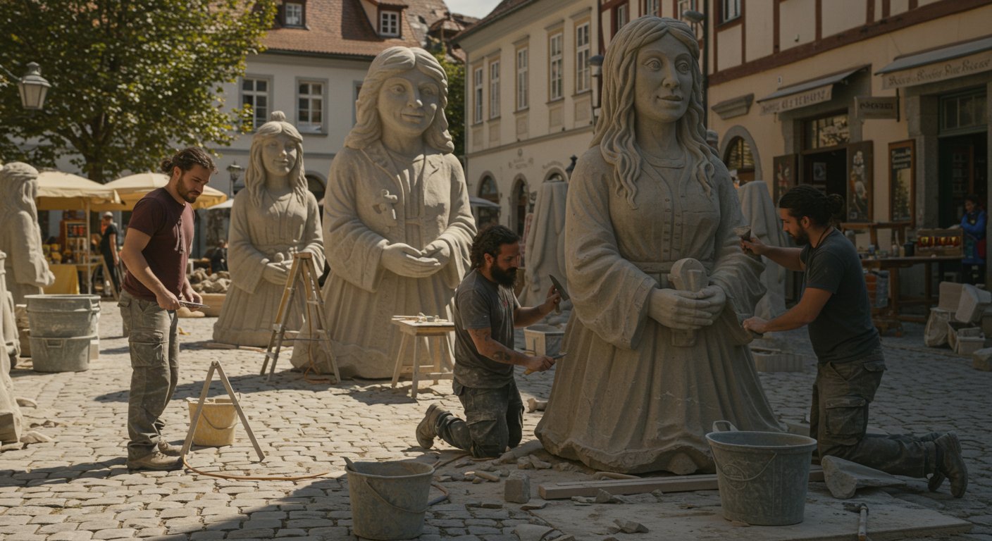 Каменная уличная фигура