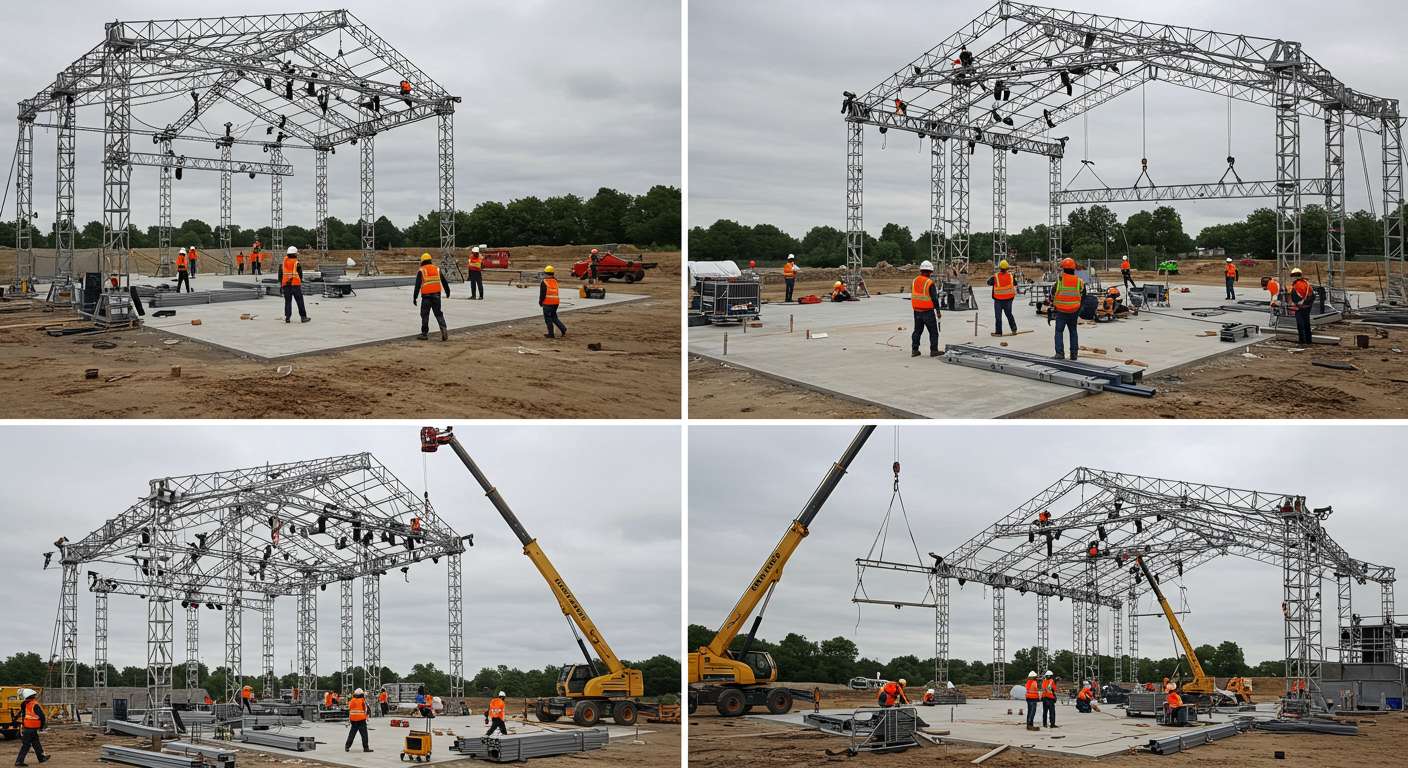 Методы сборки крупных сценических конструкций Сборка крупной сценической конструкции