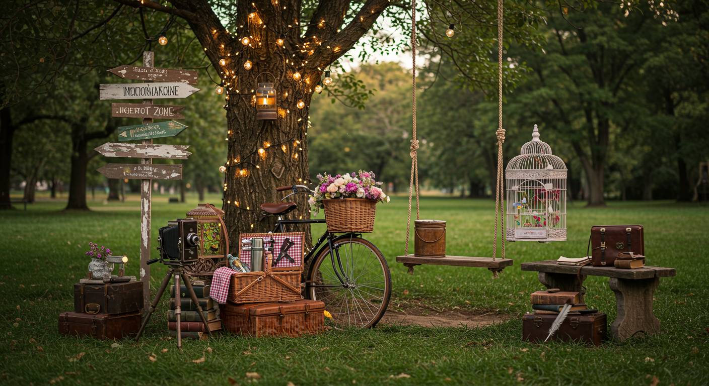 Тематическая фотозона с декоративными элементами