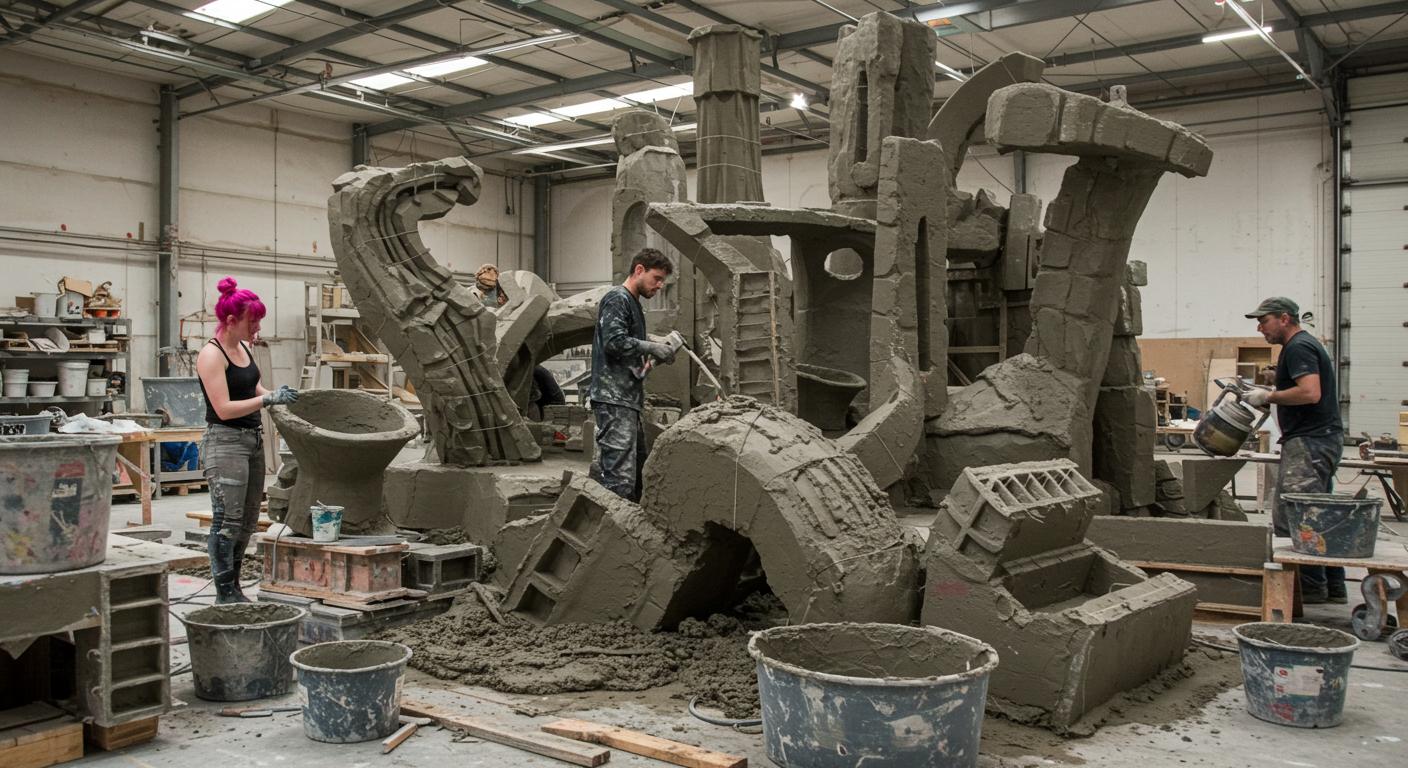 Изготовление инсталляций из бетона