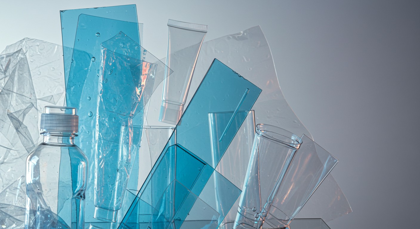 Прозрачные пластиковые элементы на сцене