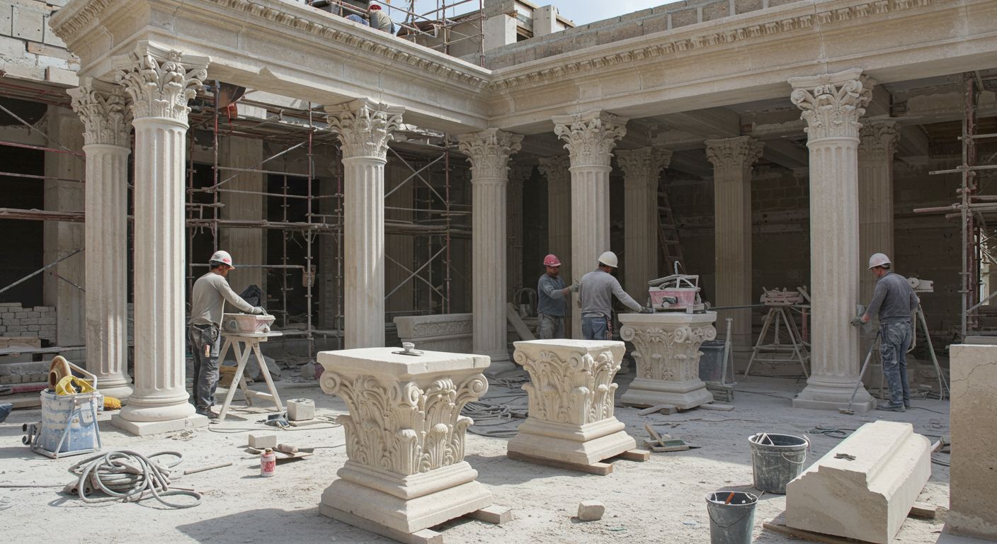 Декоративные колонны и пилястры на сцене