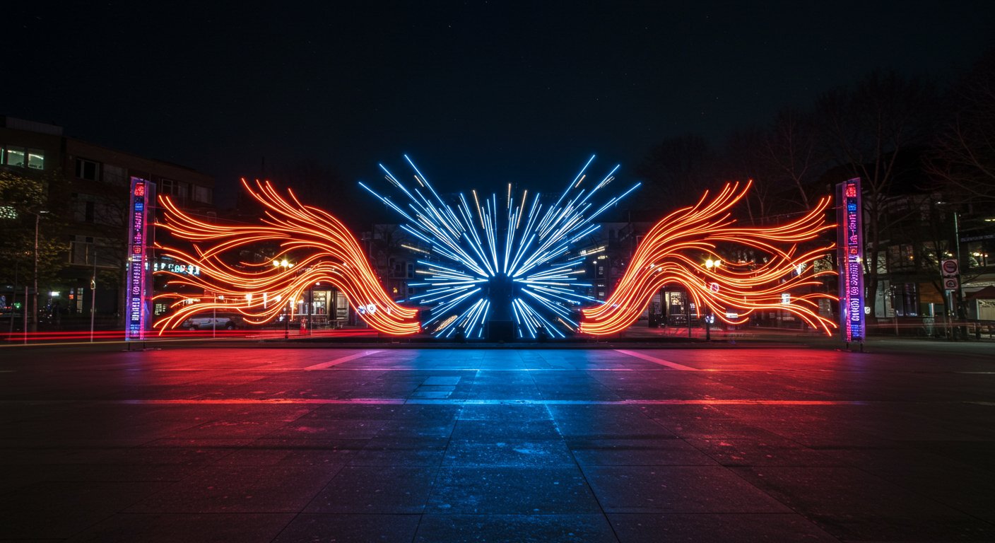 Рекламные световые линии