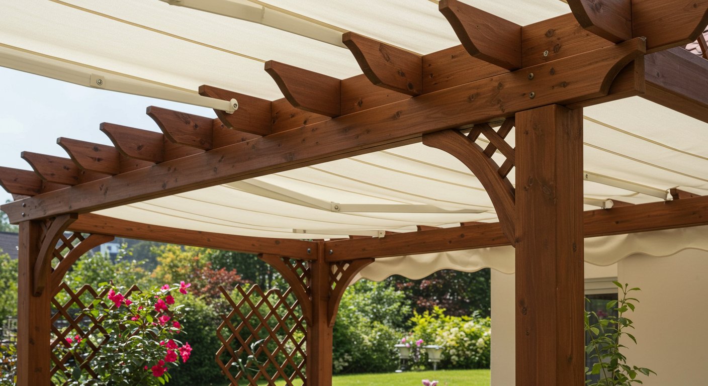 Декоративная пергола с навесом
