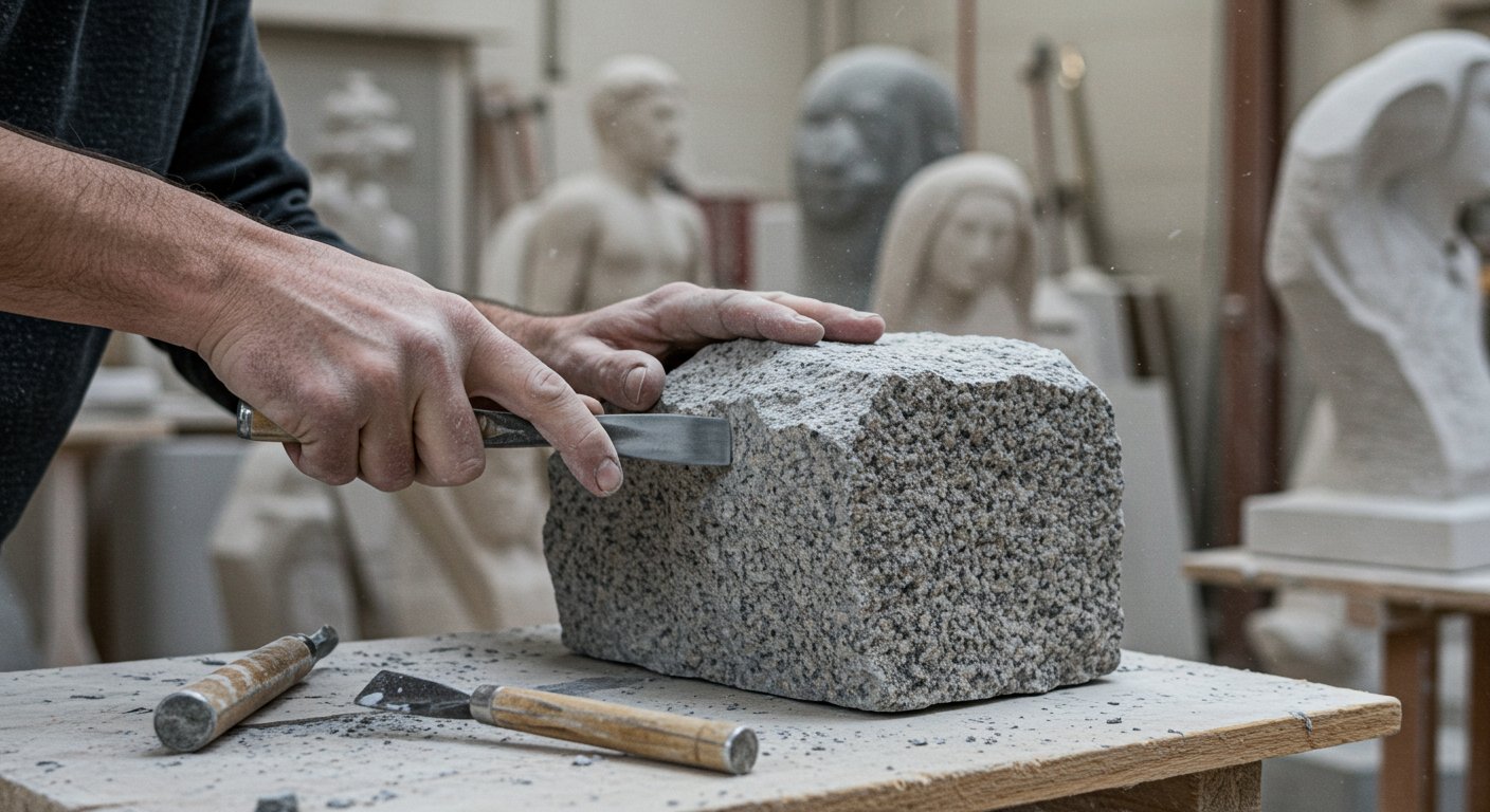 Гранитная литая статуя