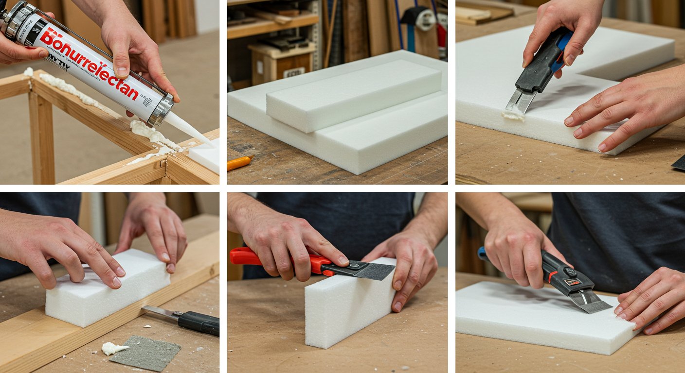 Техника работы с монтажной пеной и клеевыми составами