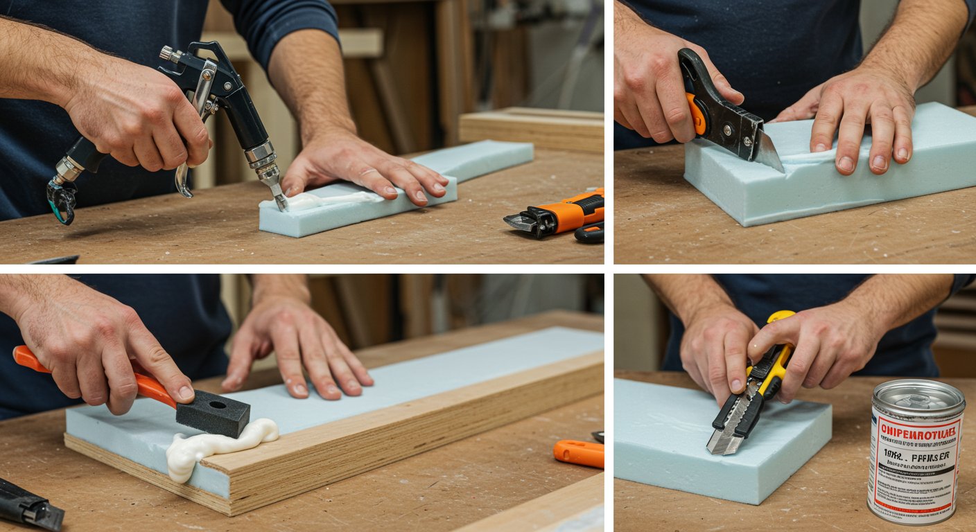 Пример применения монтажной пены и клеевых составов в декоре Работа с монтажной пеной и клеем