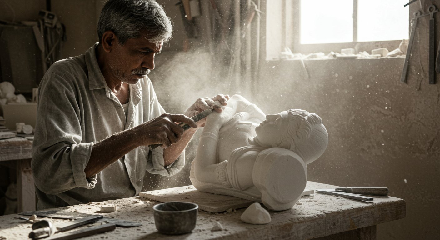 Резная статуя из дерева